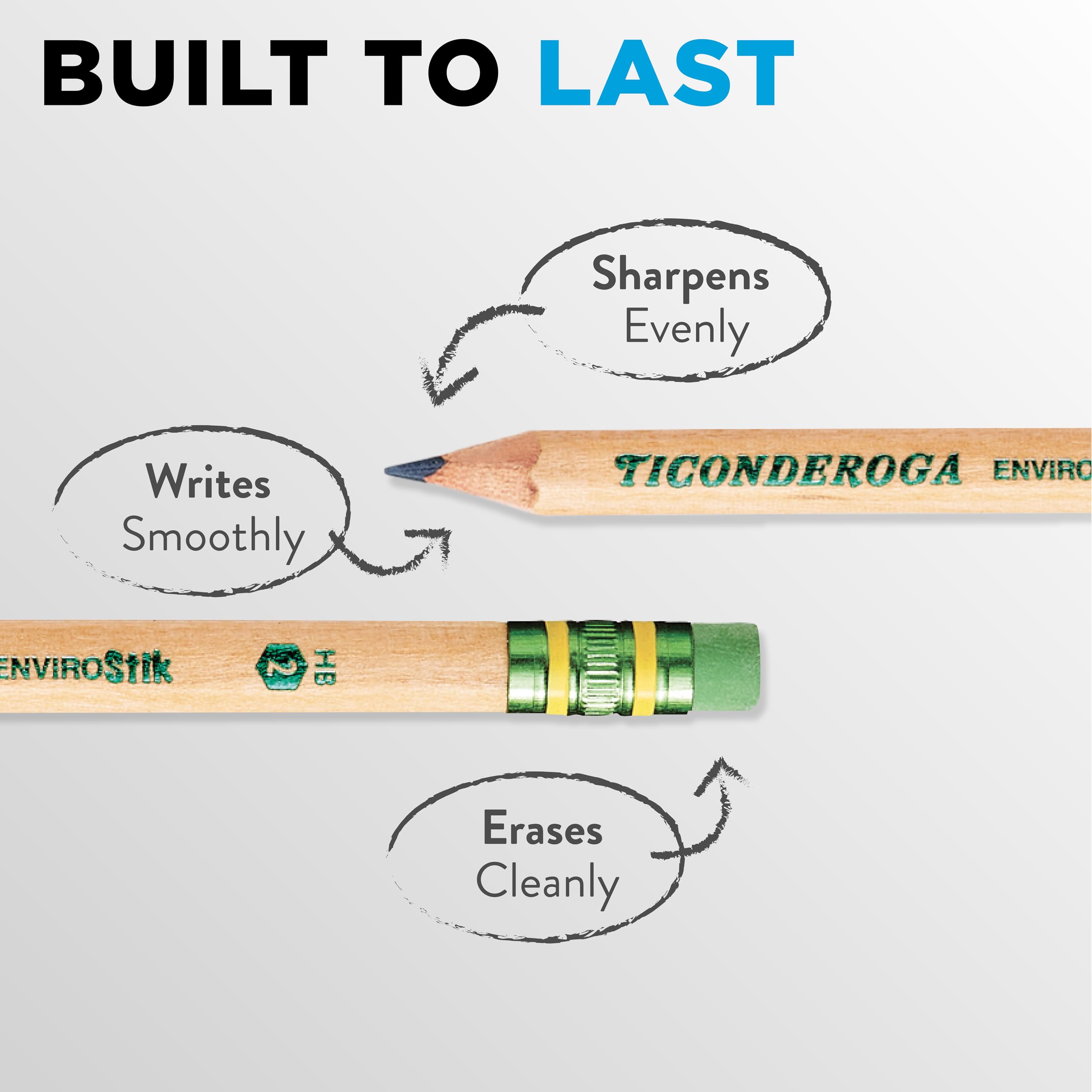 Ticonderoga Envirostik Wood-Cased Pencils, #2 HB Soft, Natural, 12 Count - Image 4