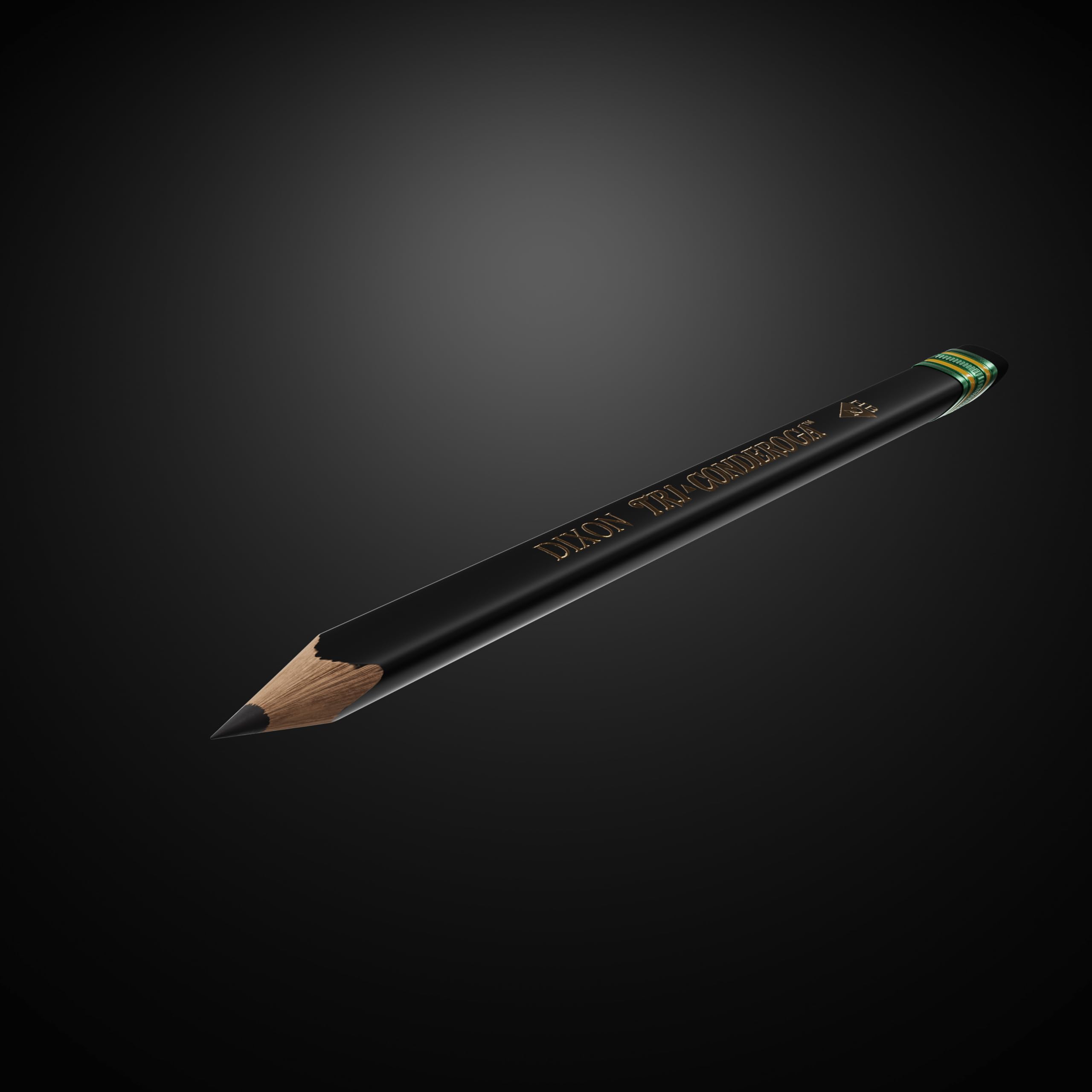 Ticonderoga Tri-Conderoga Triangular Pencils, Wood-Cased #2, Sharpener, Soft Touch Comfort Barrel, Black, 12-Pack (22500) - Image 6
